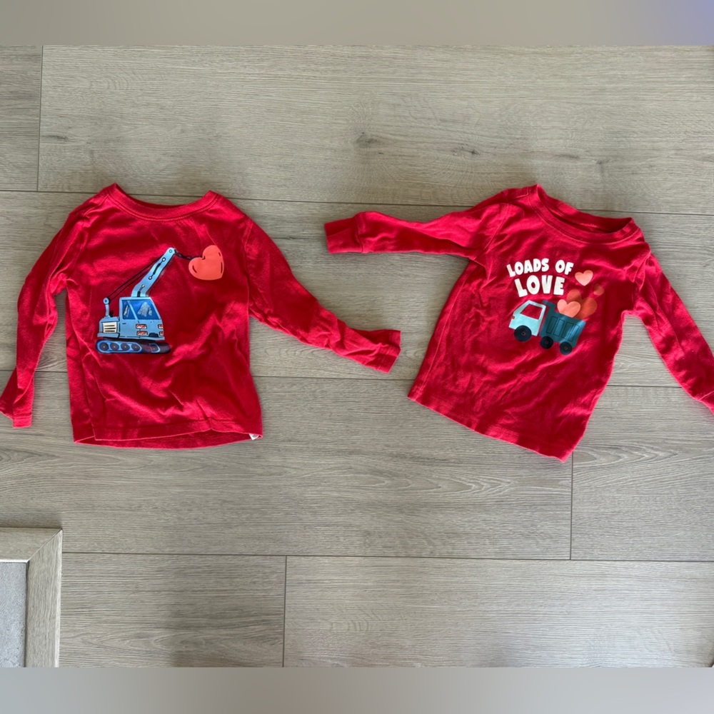 Old Navy Valentines Day Red Long Sleeve Shirts
